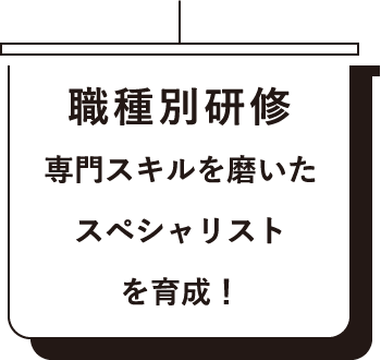 職種別研修専門スキルを磨いたスペシャリストを育成！